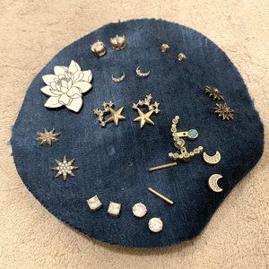 Earring Lot with Flower Pin